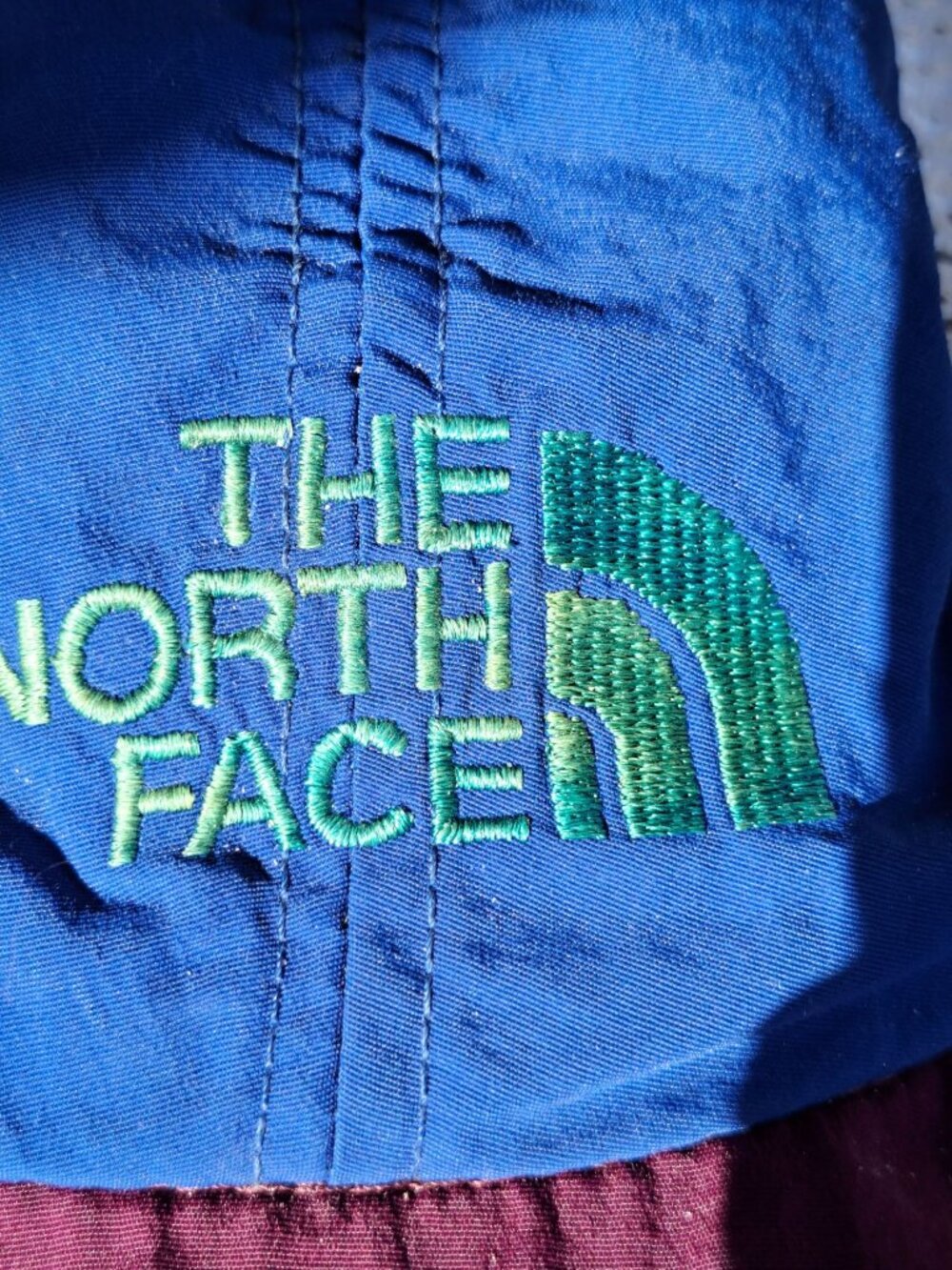 Vintage The North Face Colorful Mesh Soft Brim Hat Blue Teal Maroon Unisex - Picture 8 of 11